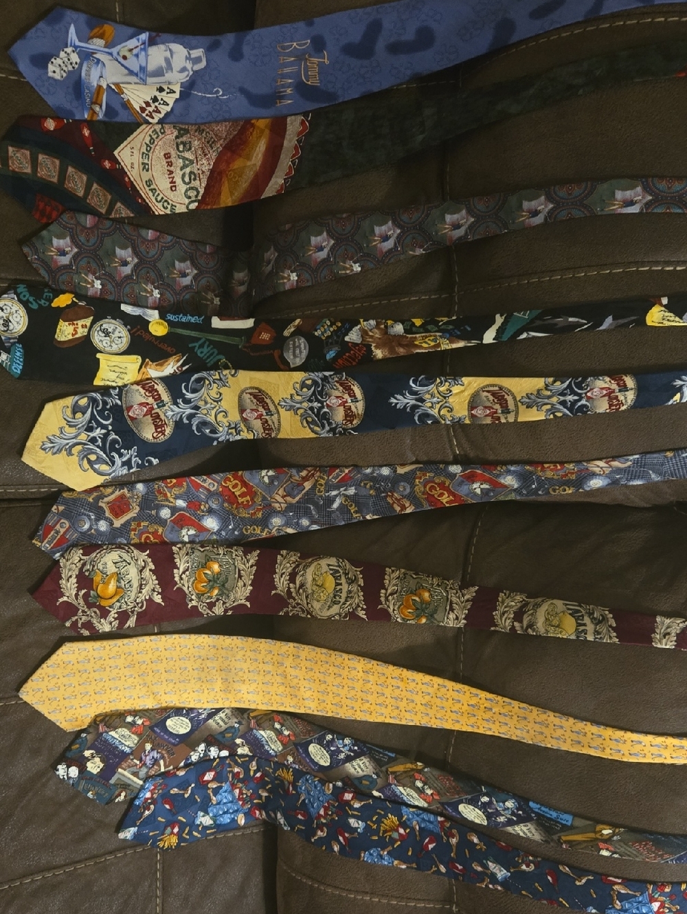 Oddly Patterned Assorted Silk Neckties - Multi Color